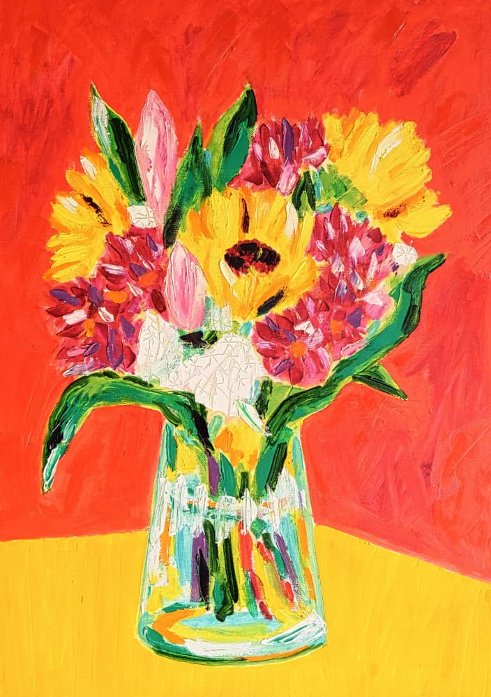 Vibrant Flower Bouquet by Tamara Jare — canvas wall art