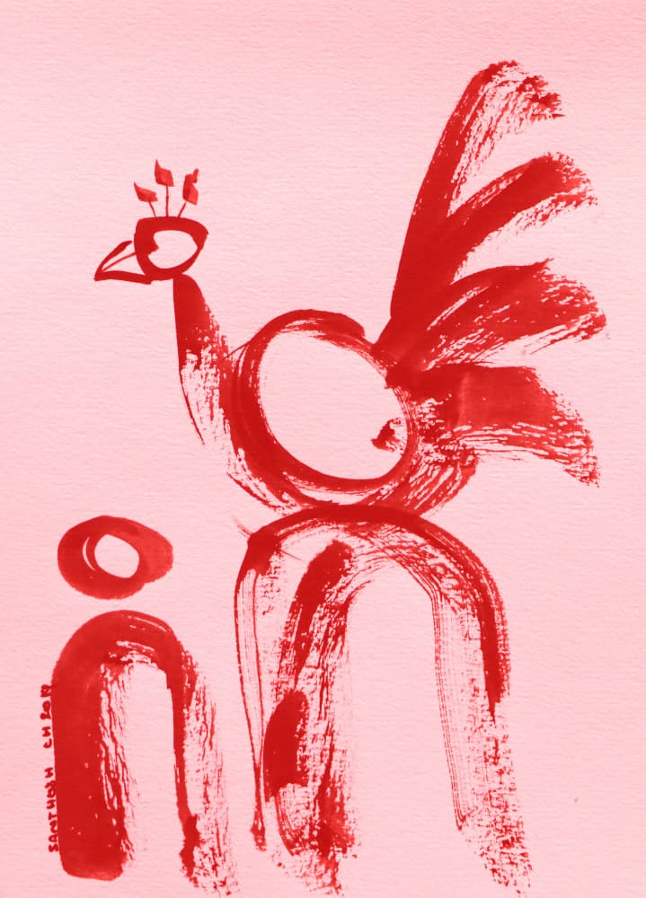 Regal Red Bird by Santhosh ch — canvas wall art