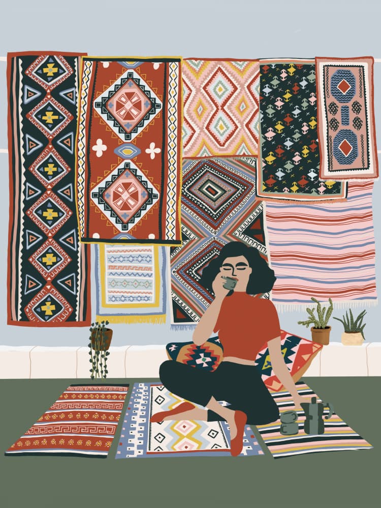Bohemian Coffee Morning by Ceyda Alasar — canvas wall art