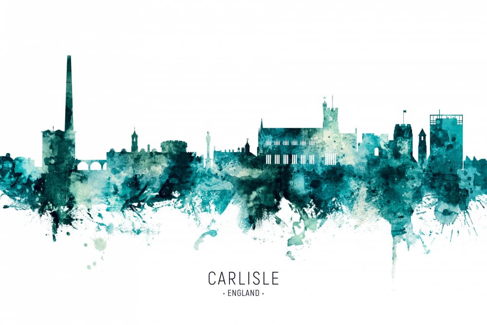 Carlisle Watercolor City by Michael Tompsett — canvas wall art