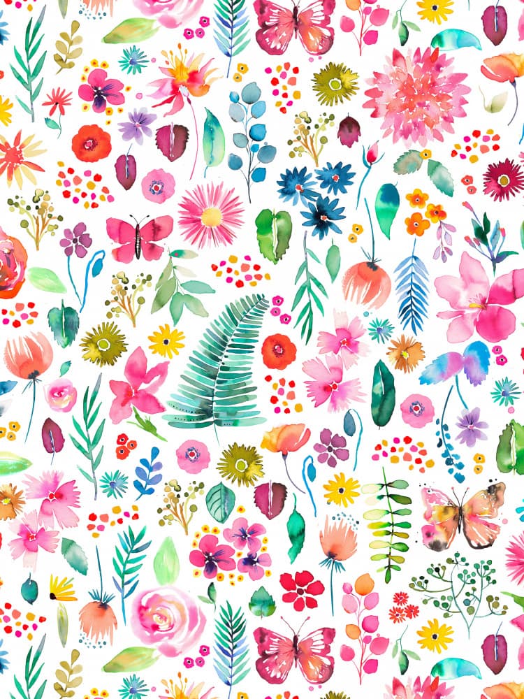 Colorful Watercolor Bloom by Ninola Design — canvas wall art