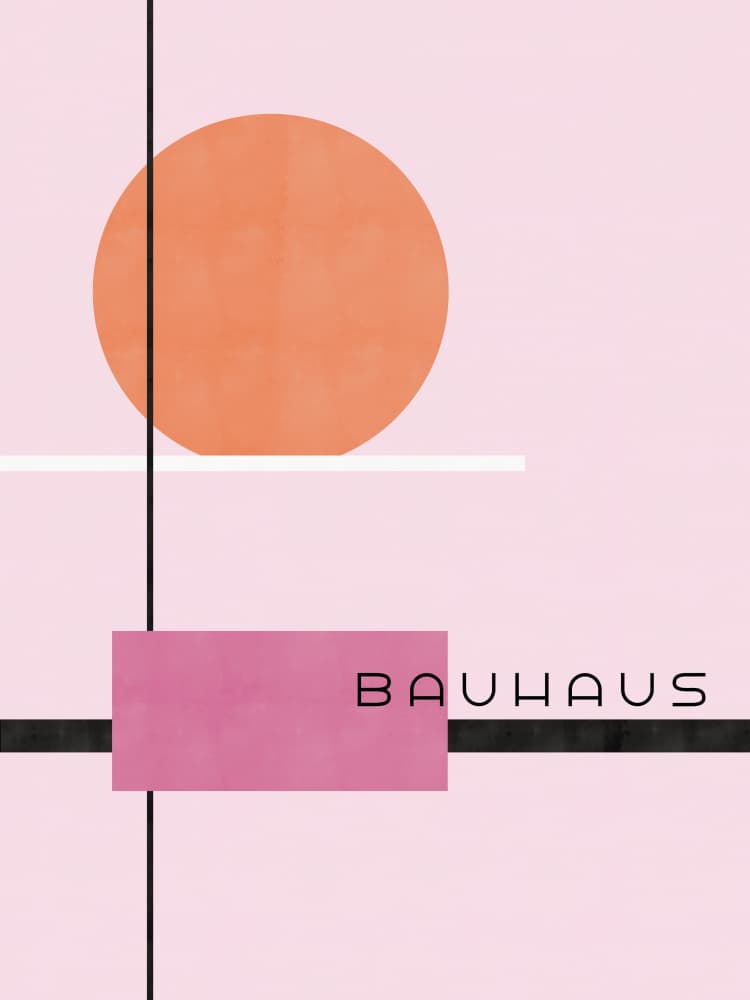 Pink Modern Geometry by Anne-Marie Volfova — canvas wall art