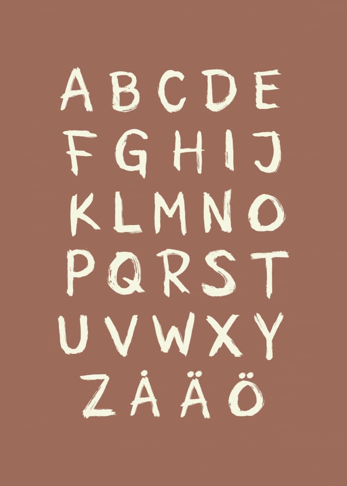 Rustic Scandinavian Alphabet by Aminah Eleonora — canvas wall art
