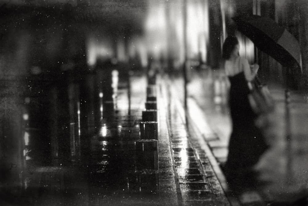 Rainy City Night Walk by Teruhiko Tsuchida — canvas wall art