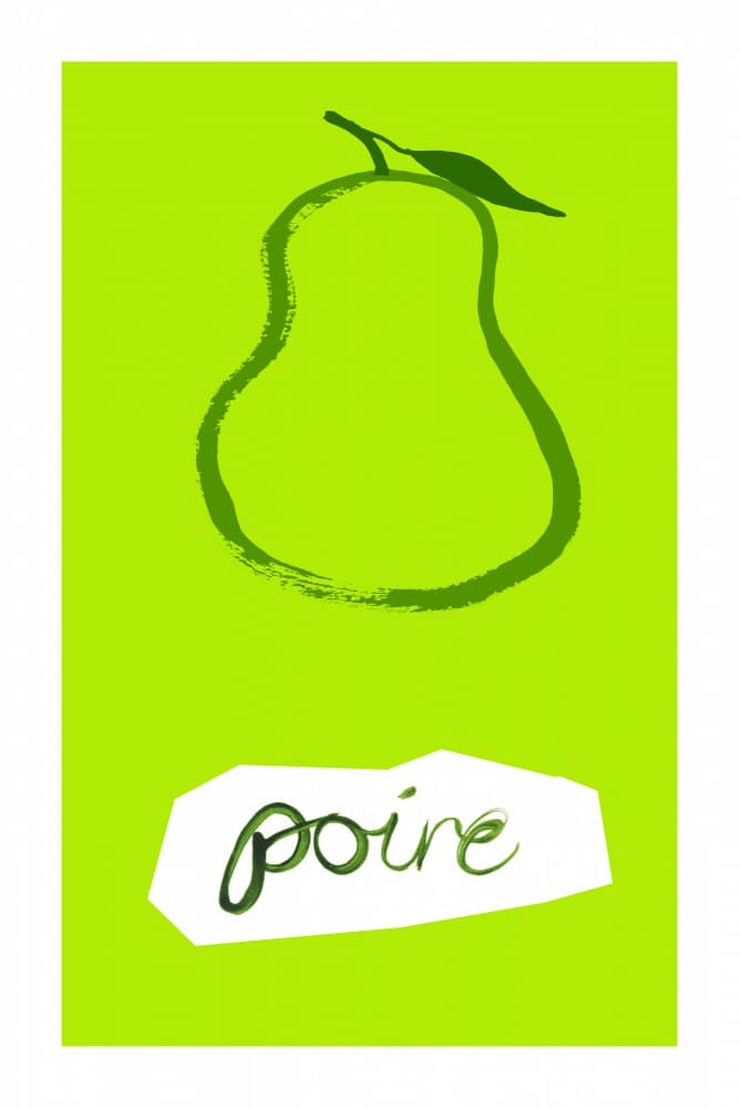 Green Poire Illustration by cartissi — canvas wall art