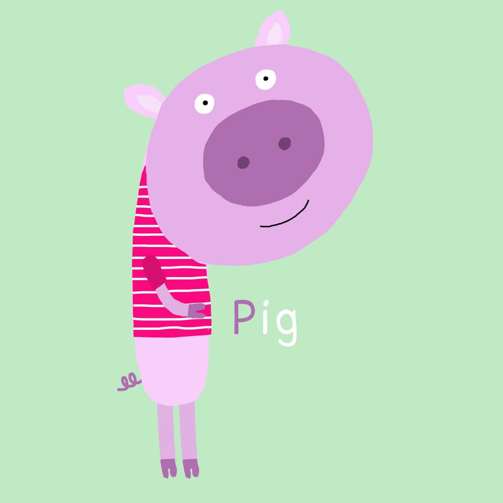 Happy Pink Pig by Carla Daly — canvas wall art