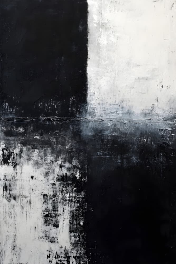Black White Abstract Contrast by Miguel Bruzual — canvas wall art