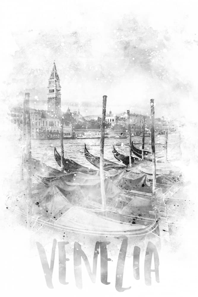 Venice Grand Canal Gondolas by Melanie Viola — canvas wall art