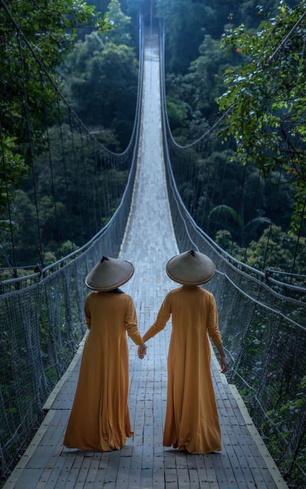 Forest Bridge Journey by Fira Mikael — canvas wall art