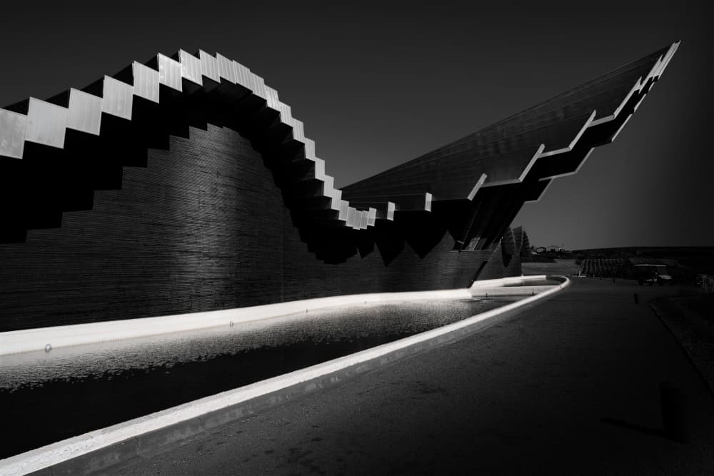 Sleek Night Architecture by Erhard Batzdorf — canvas wall art