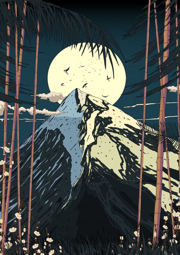 Serene Mountain Moonlight by Nicholas — canvas wall art