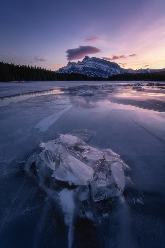 Icy Mountain Twilight by Yongnan Li (李永男) — canvas wall art
