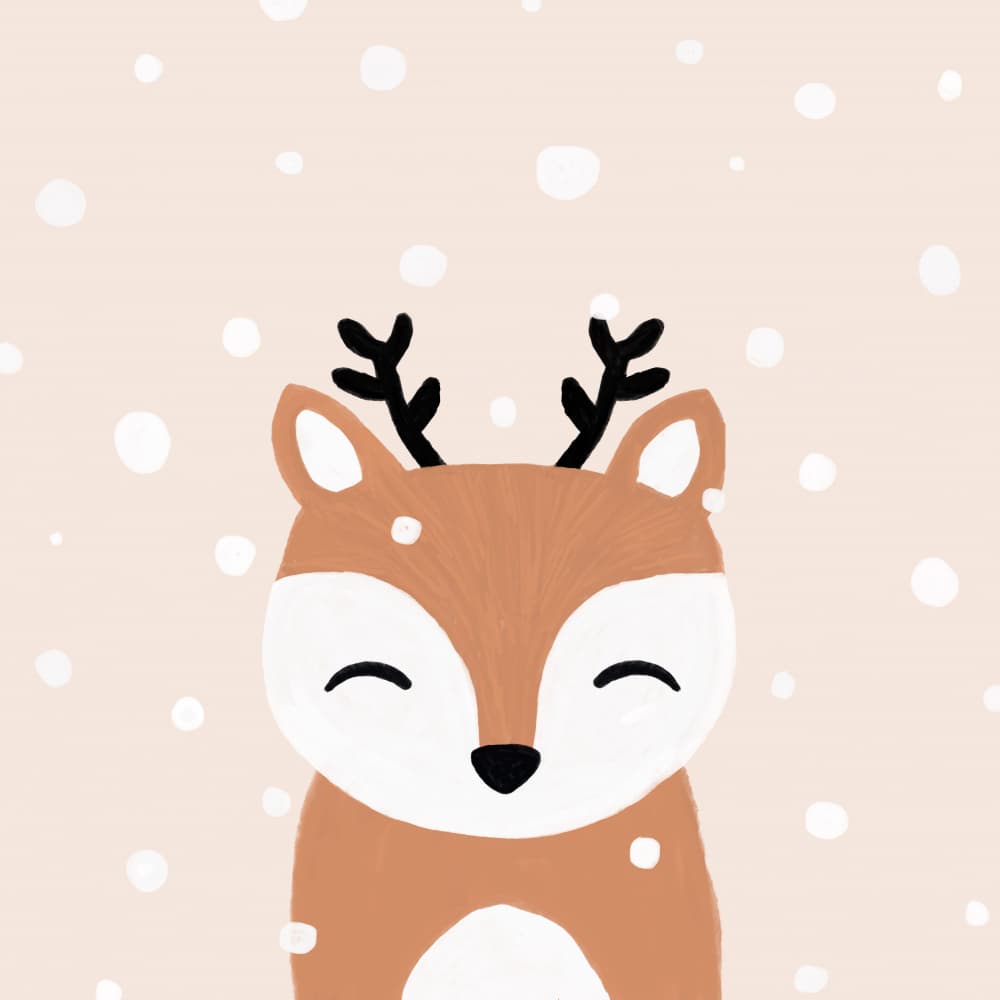 Cute Winter Deer by Orara Studio — canvas wall art