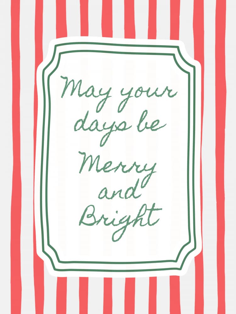 May your days be merry and bright - Red by Jolly and Dash — canvas wall art