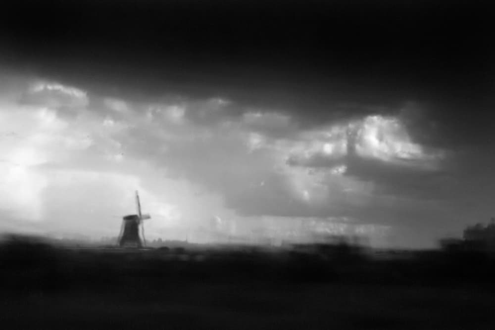 Moody Windmill Sky by Liesbeth van der Werf — canvas wall art