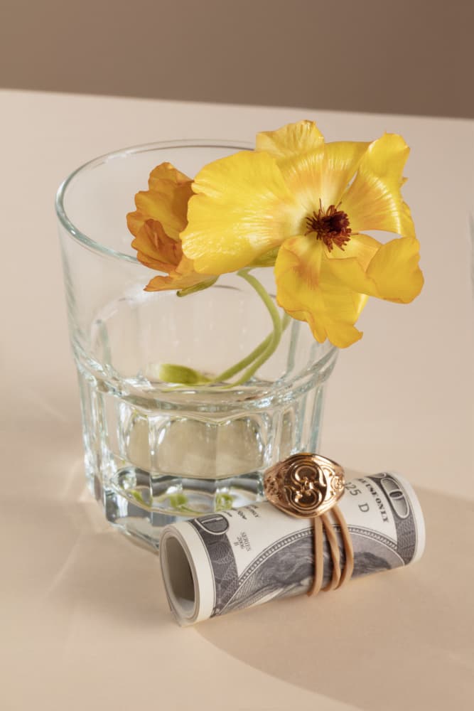 Golden Blooms Prosperity by Julia Ramiro — canvas wall art