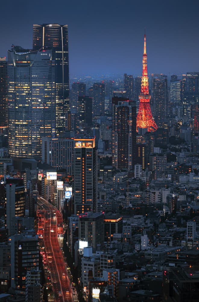Tokyo Night Tower View by Reeno — canvas wall art