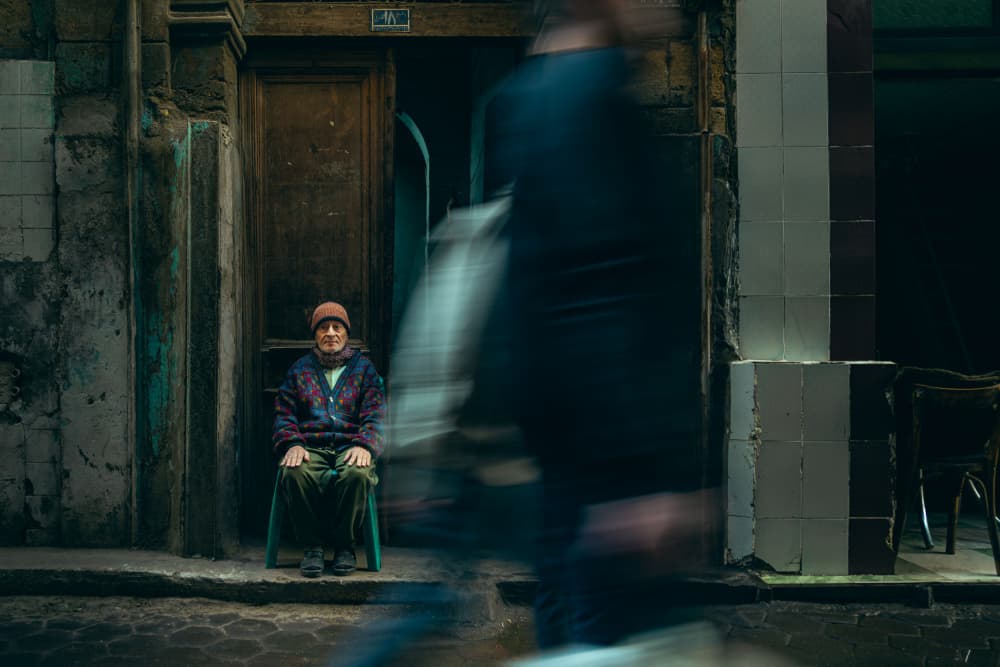 Urban Doorway Stillness by Alaa Nour — canvas wall art