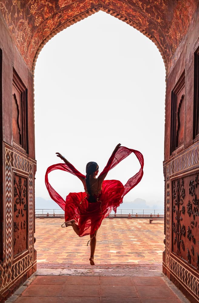 Indian Arch Dance by Lin Jing — canvas wall art
