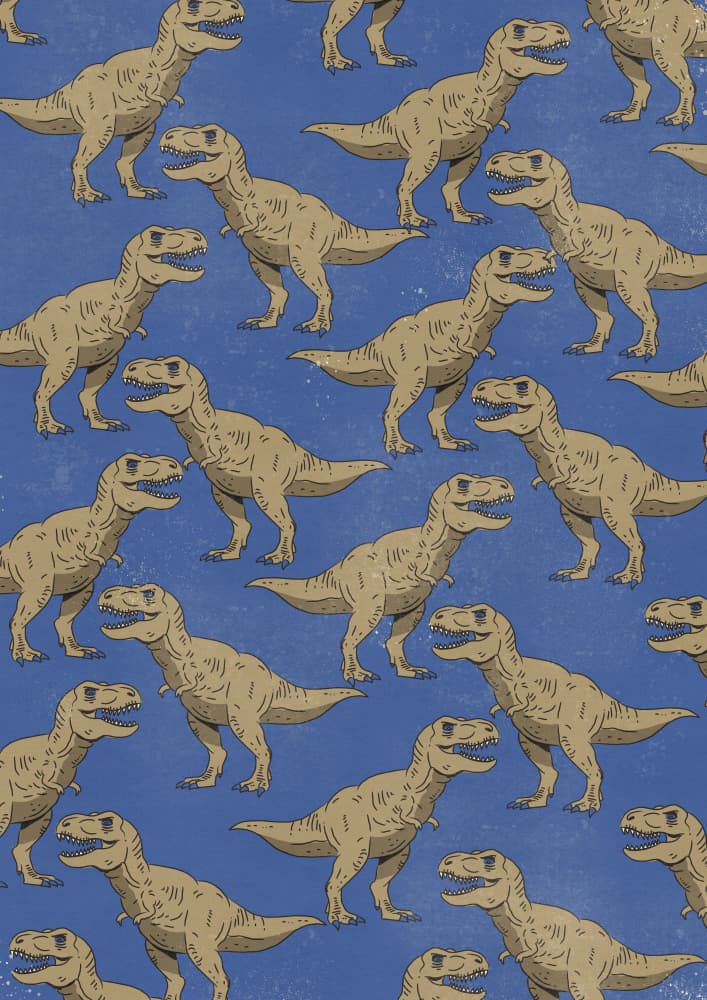 Playful T Rex Pattern by Nicholas — canvas wall art