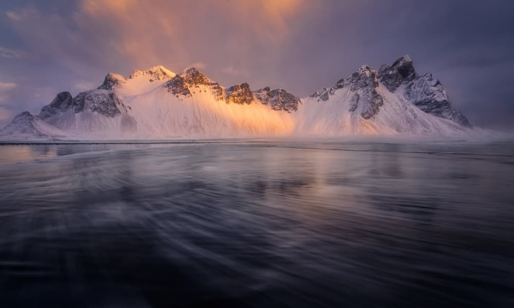 Golden Vestrahorn Coast by Yongnan Li （李永男） — canvas wall art