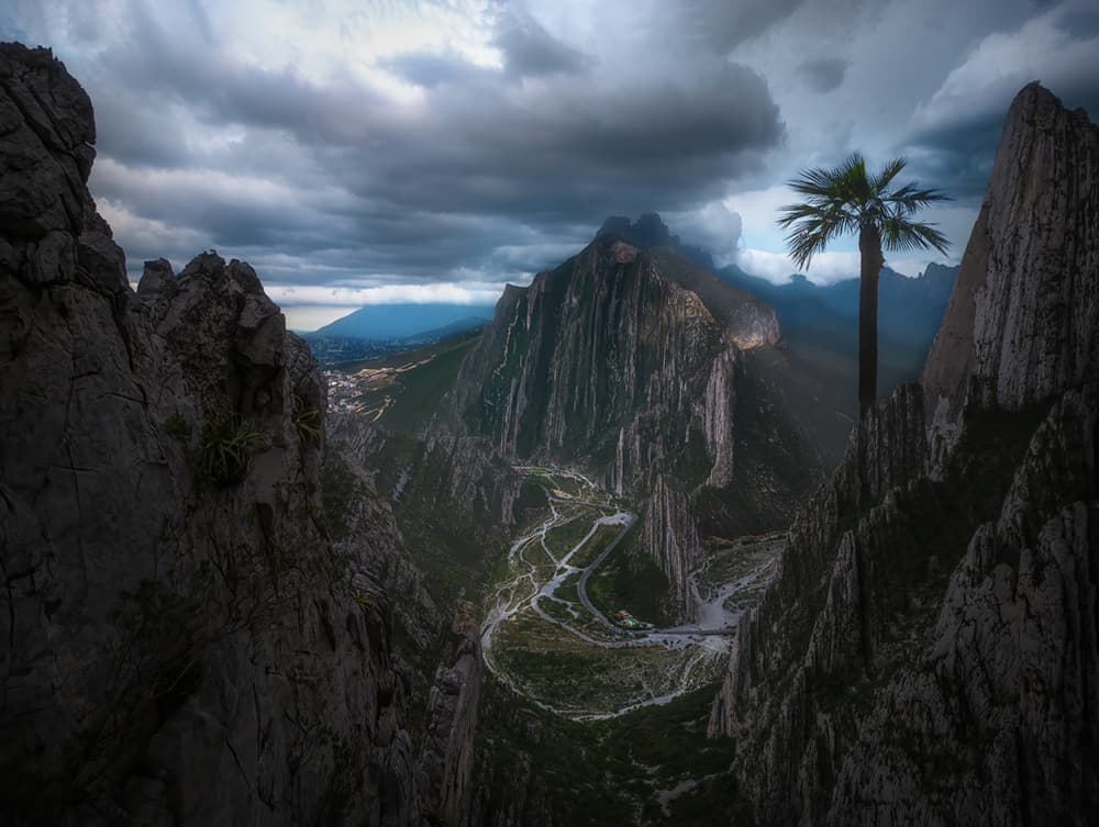 Dramatic Mountain Valley by Yun Thwaits — canvas wall art