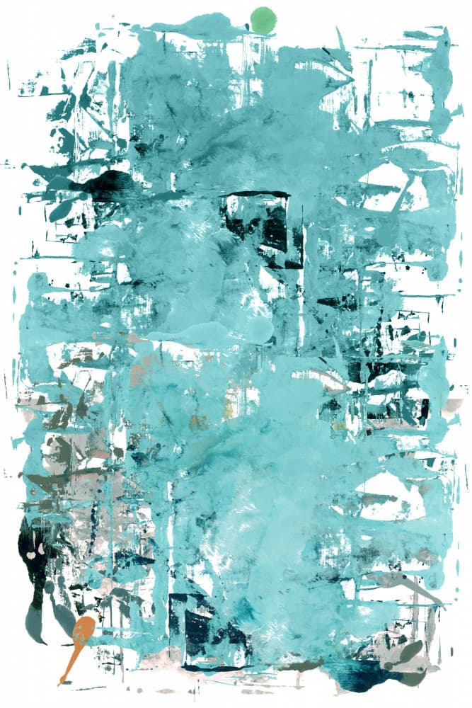 Dynamic Teal Abstraction by cartissi — canvas wall art