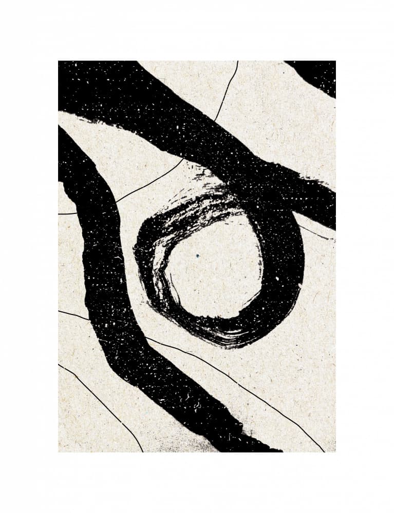 Bold Black Abstract Swirl by Aylin Demir — canvas wall art
