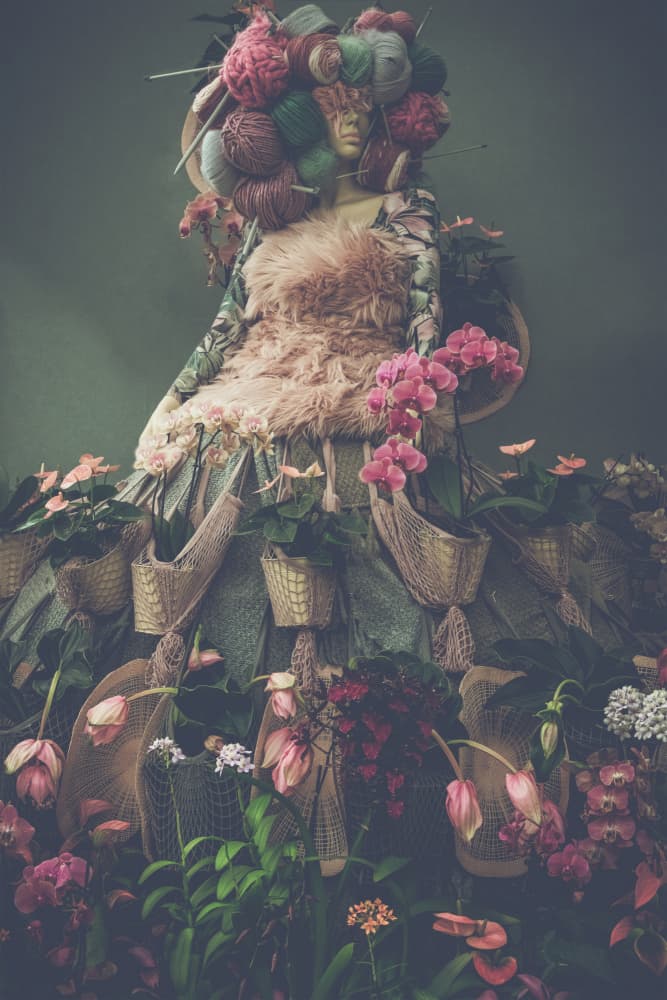 Botanical Fashion Mannequin by Bernardine de Laat — canvas wall art