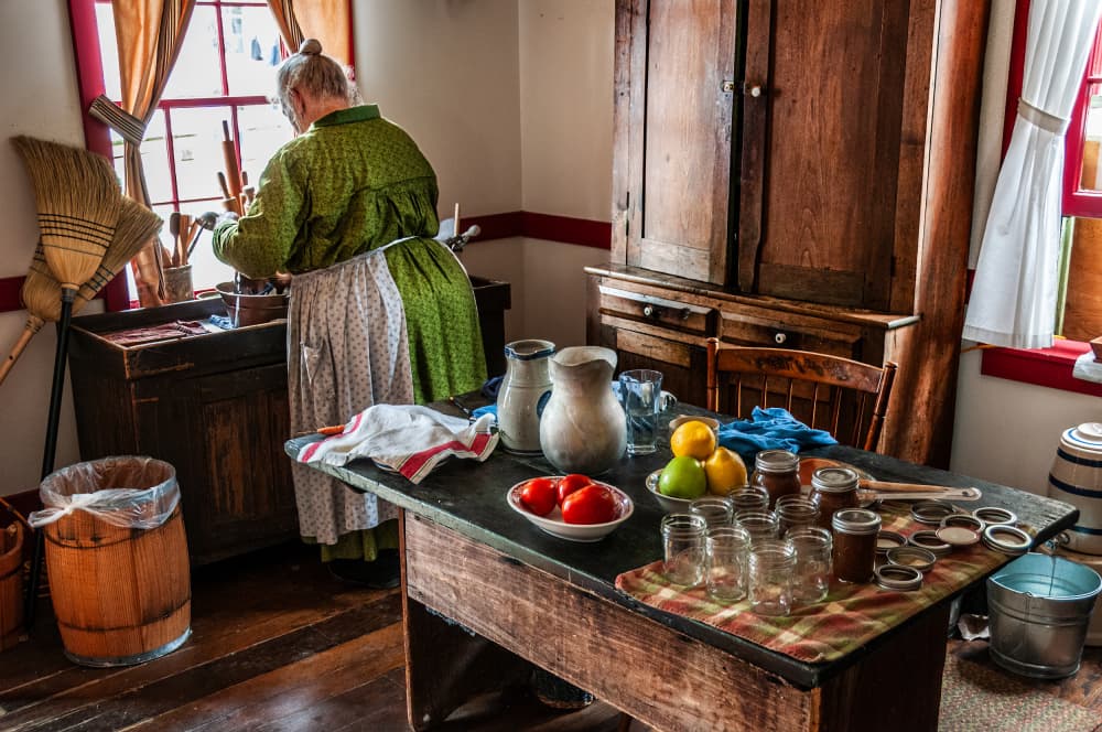 Rustic Kitchen Canning Day by Andrew Beavis — canvas wall art