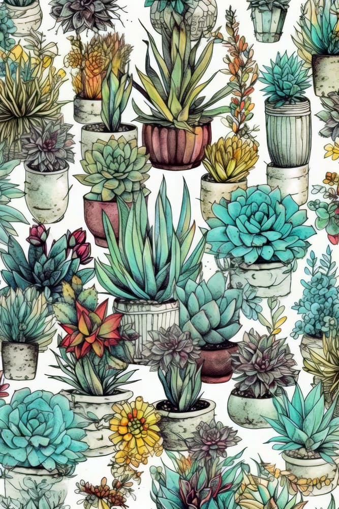 Vibrant Succulent Array by Justyna Jaszke — canvas wall art