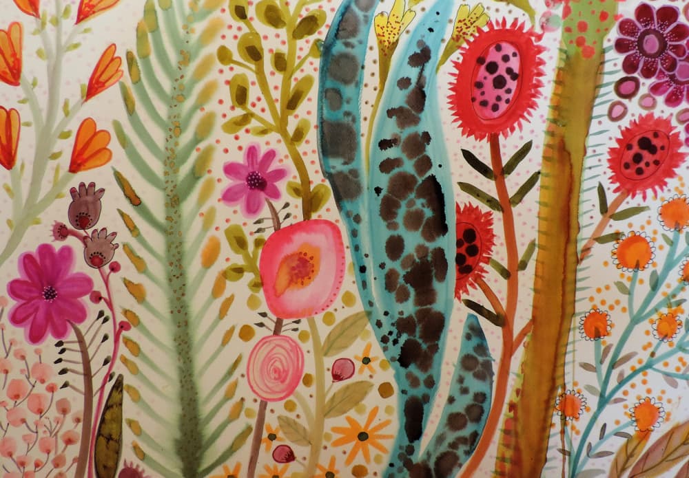 Vibrant Botanical Fantasy by Sylvie Demers — canvas wall art