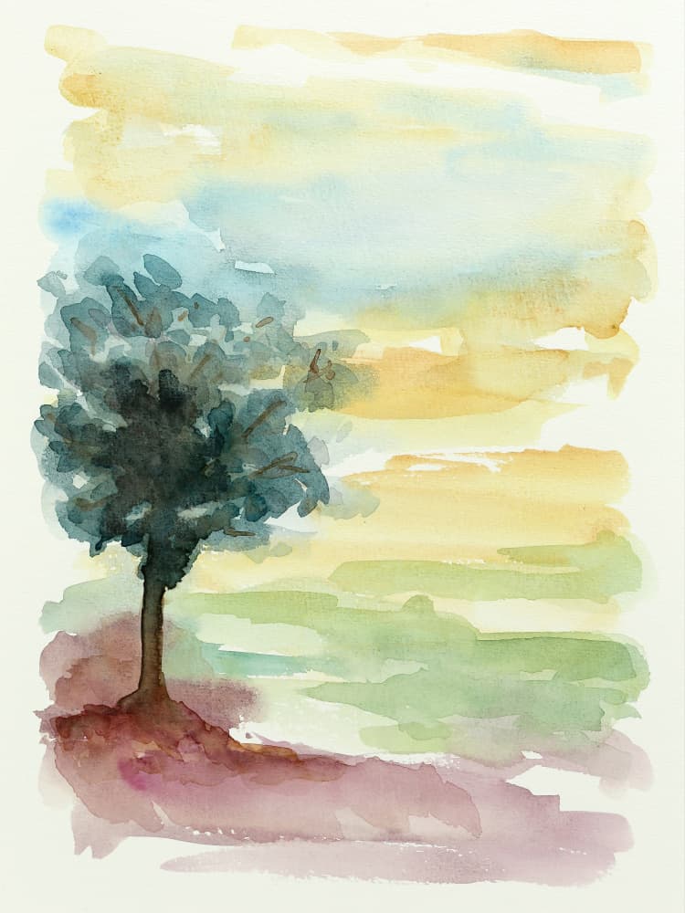 Lone Tree Sunset by Natalie Bruns — canvas wall art
