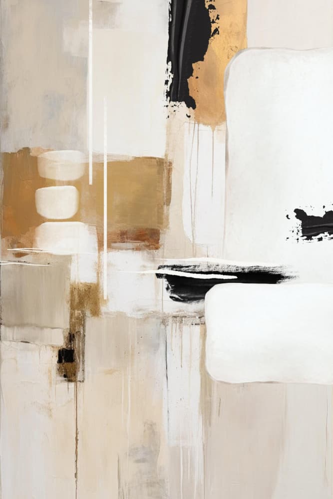 Golden Neutral Abstract by Sally Ann Moss — canvas wall art