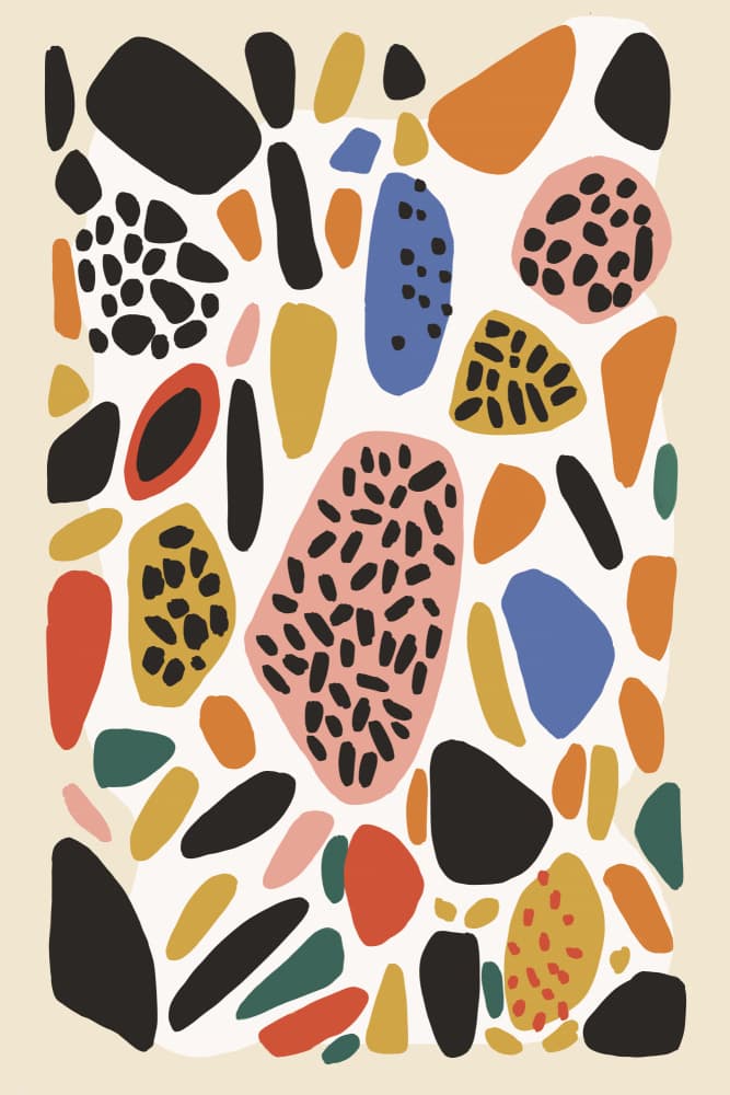 Vibrant Pebble Mosaic by Treechild — canvas wall art