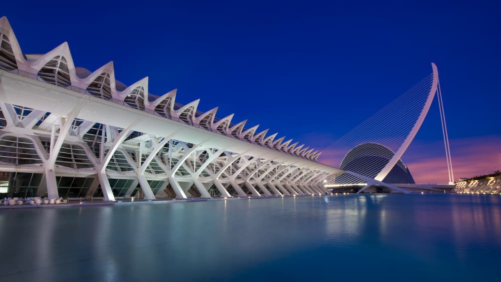Modern Blue Hour Reflections by Jean Vandijck — canvas wall art