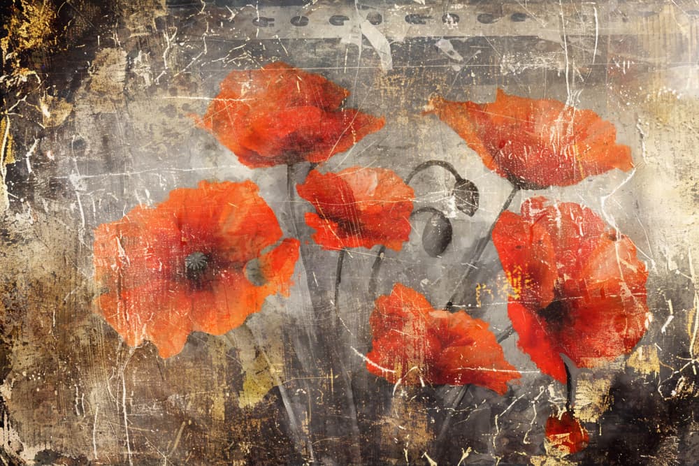 Rustic Red Poppies by Rafal Kulik — canvas wall art