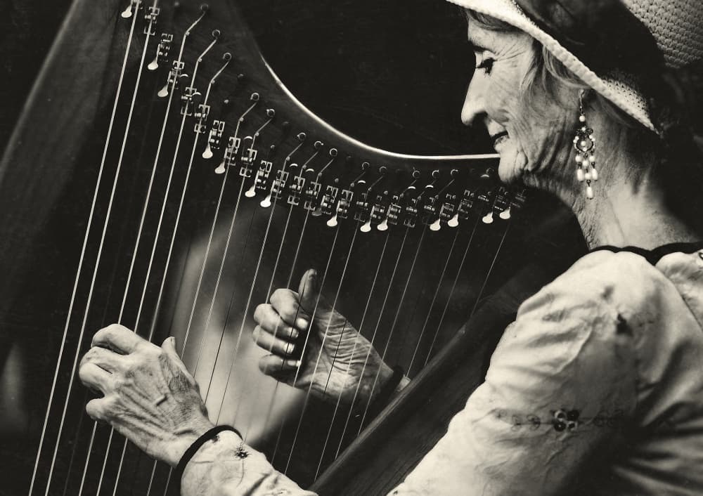 Serene Harp Player by Ariel Ariel — canvas wall art