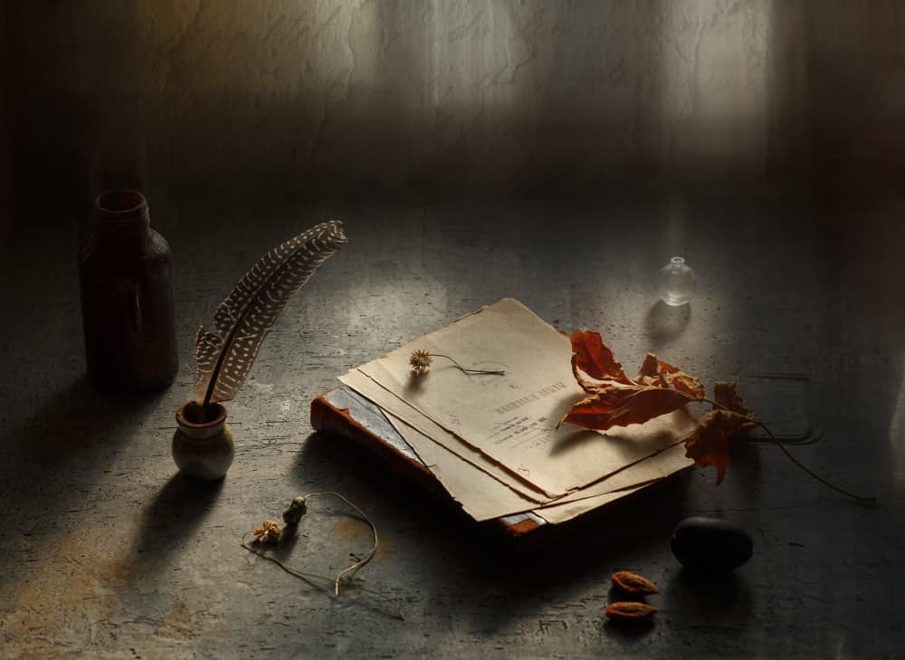 Quill Pen and Old Papers by Ala Pneuma — canvas wall art