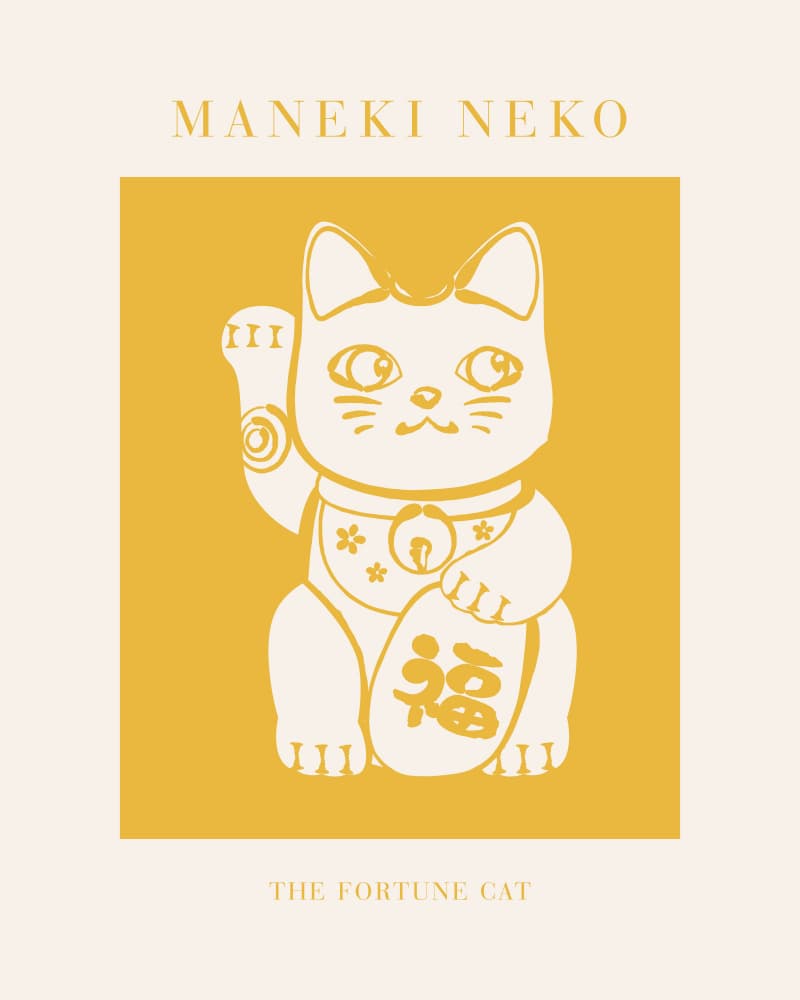 Maneki Neko Lucky Cat by KsanaKalpa — canvas wall art