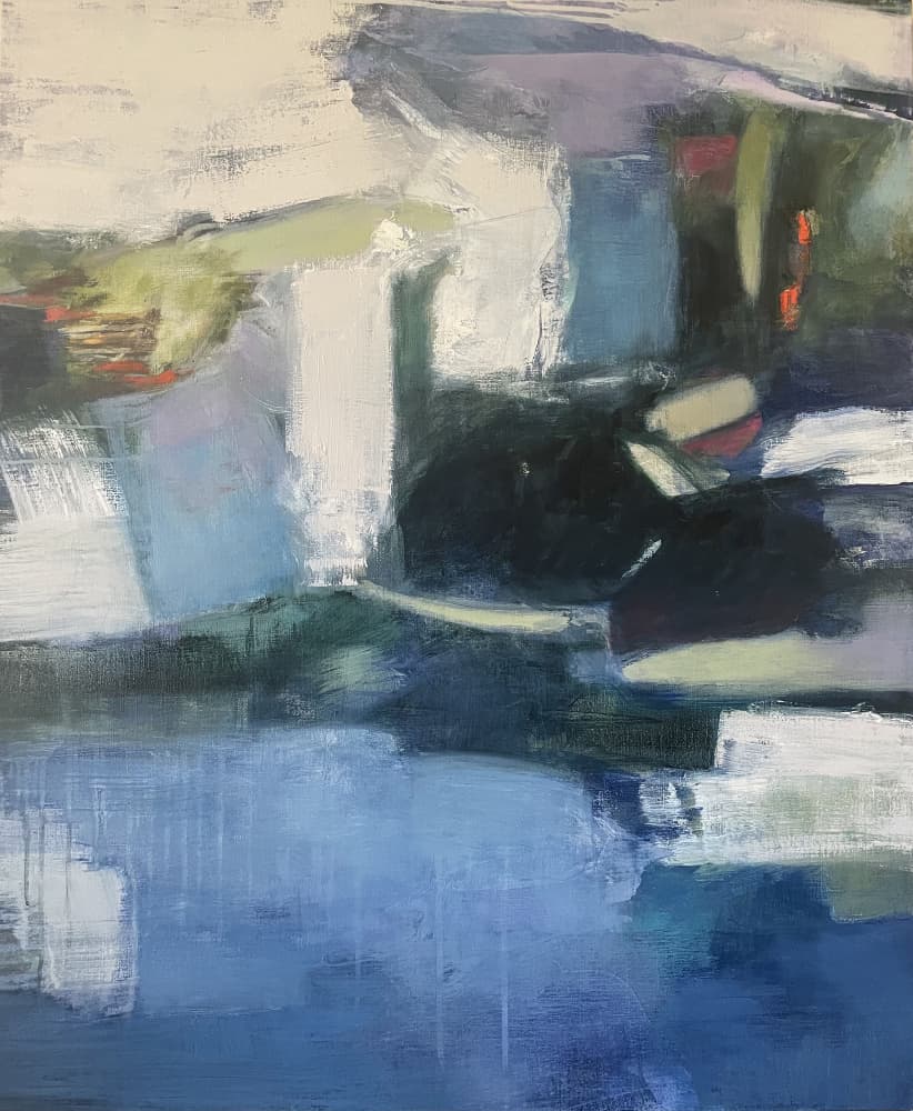 Serene Blue Abstraction by Julia Purinton — canvas wall art