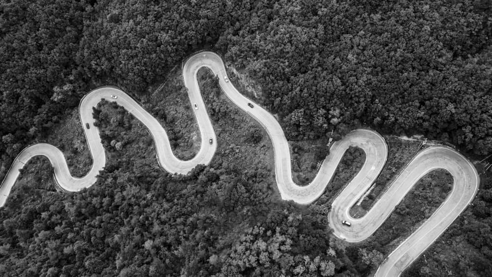 Winding Mountain Road by MIN CHEOL KIM — canvas wall art