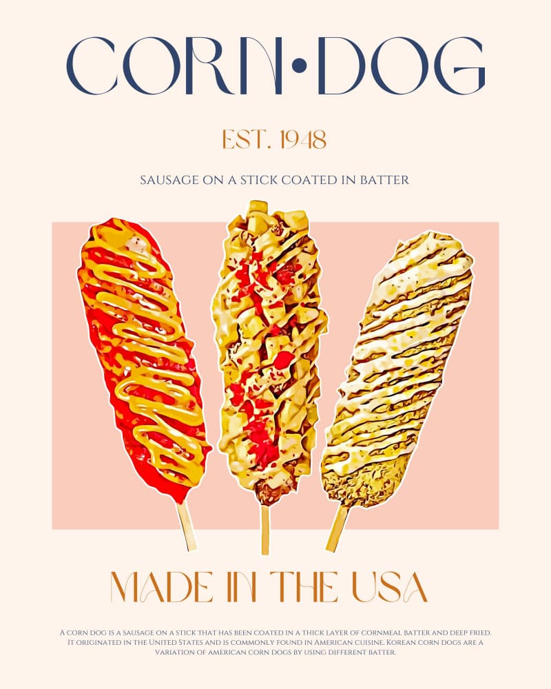 American Corn Dogs by Nazma Khokhar — canvas wall art
