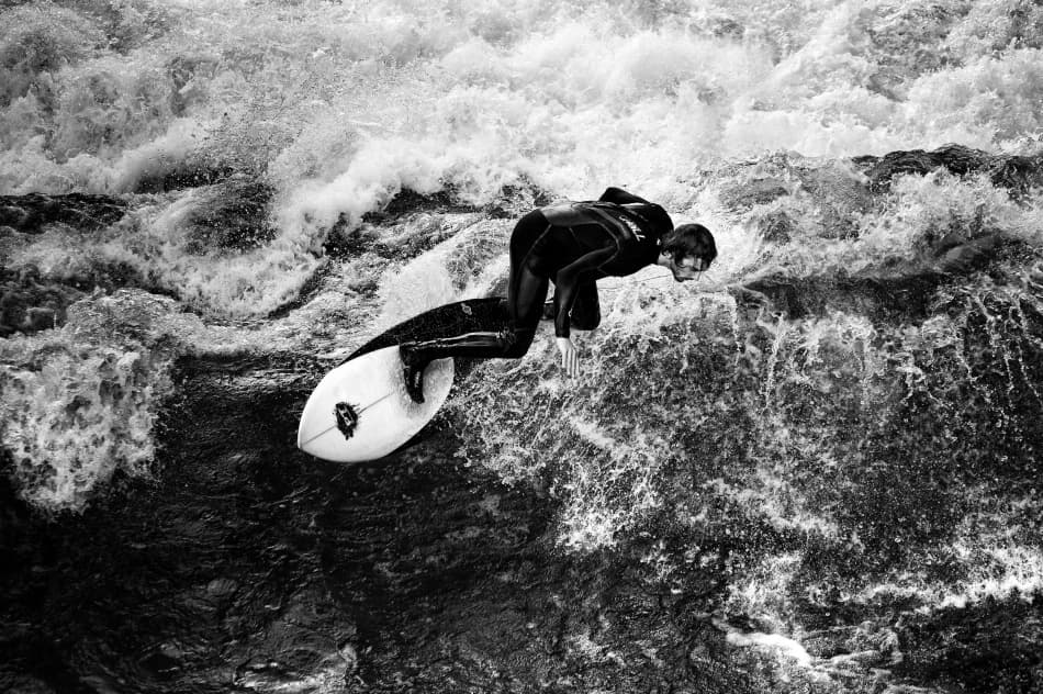Dynamic River Surfing by Christoph Hessel — canvas wall art