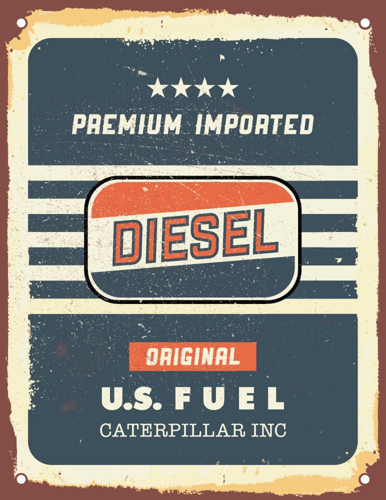 Vintage Diesel Fuel Sign by Fadil Roze — canvas wall art