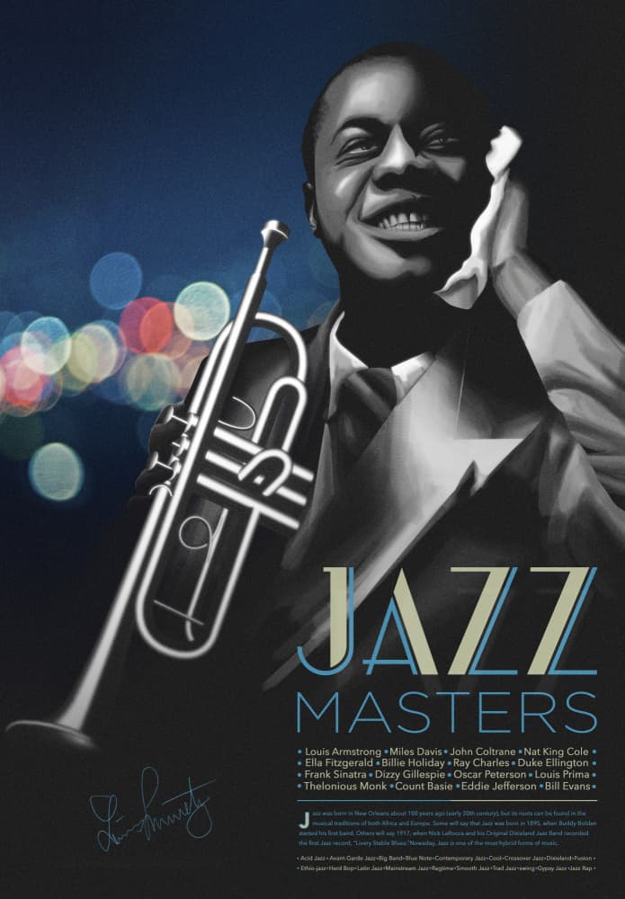 Smiling Jazz Master by Fadil Roze — canvas wall art