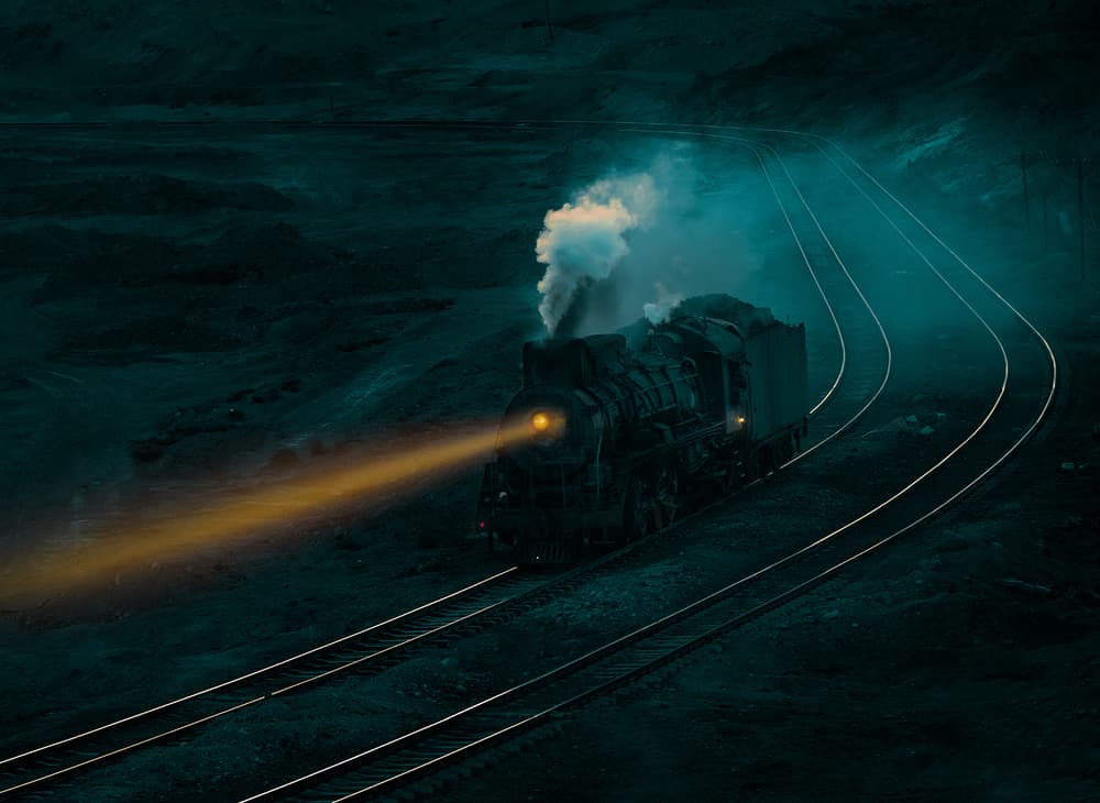 Mystical Night Train by Bingo Z — canvas wall art