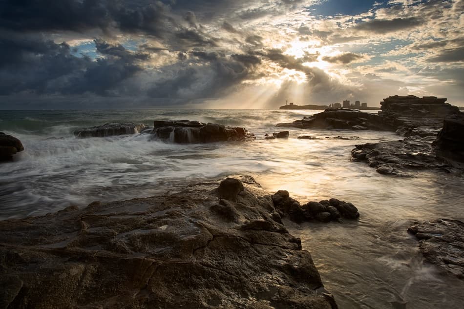 Dramatic Ocean Sun Rays by Mel Brackstone — canvas wall art