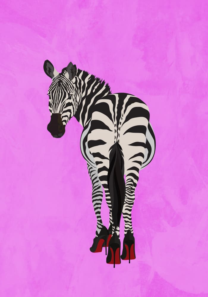 Pink Zebra High Heels by Sarah Manovski — canvas wall art