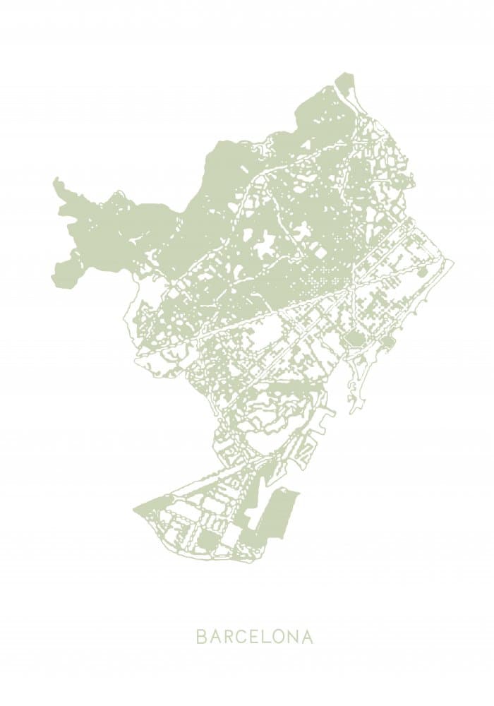 Minimal Barcelona Map by Pictufy Studio II — canvas wall art